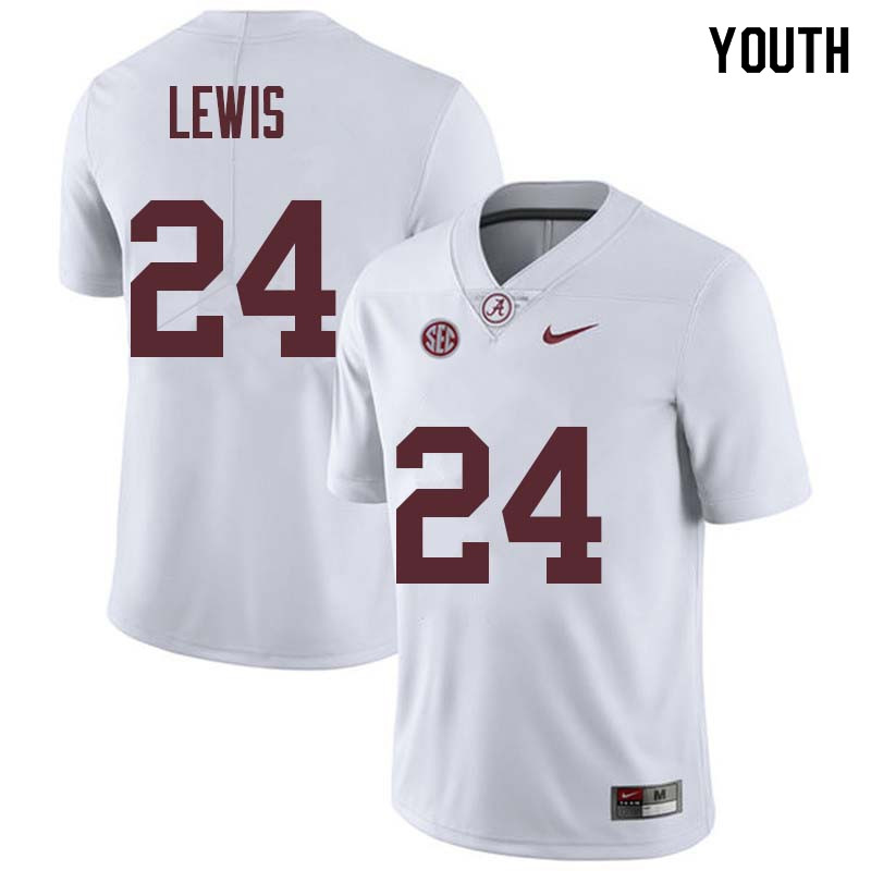 Alabama Crimson Tide Youth Terrell Lewis #24 White NCAA Nike Authentic Stitched College Football Jersey IF16I78MN